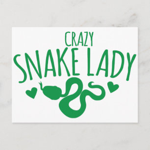 Crazy Snake Lady Postcard
