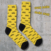 Crazy Socks - socks crazy, on yellow