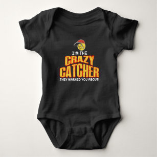 Crazy Softball Catcher Baseball Player Sport Baby Bodysuit