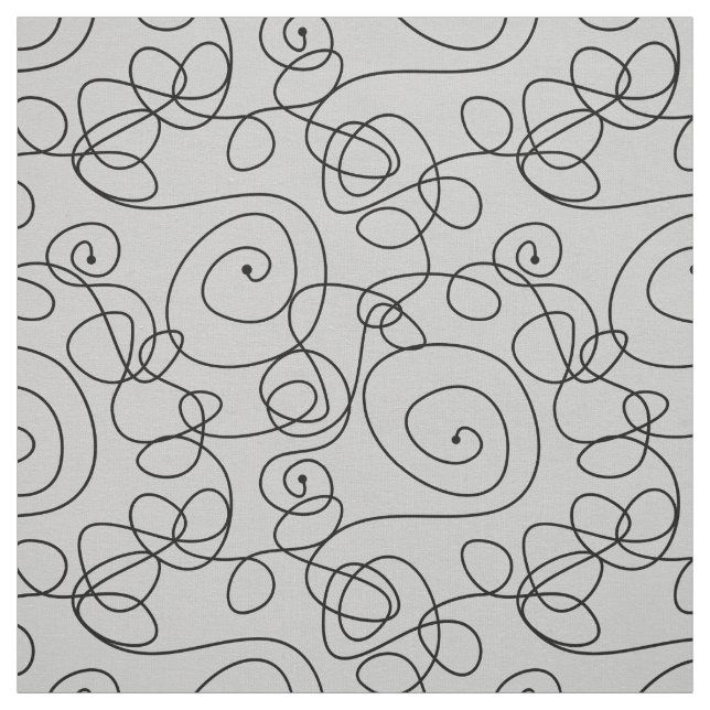 Crazy Spiral Lines black + your background & ideas Fabric (Swatch)