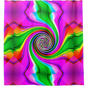Crazy Spiral Shower Curtain