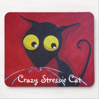 Crazy Stressie Cat Mouse Pad