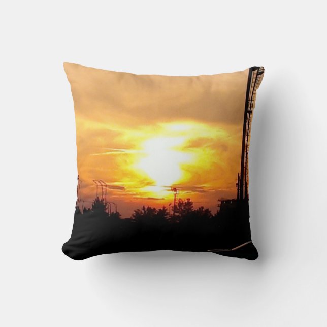 Crazy Sunset Nature Photography Throw Pillow (Front)