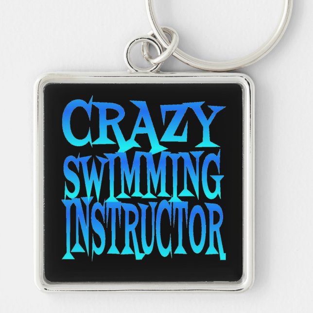 Crazy Swimming Instructor Keychain (Front)