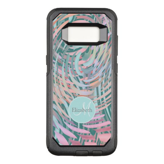 crazy swirled pastels monogrammed OtterBox commuter samsung galaxy s8 case