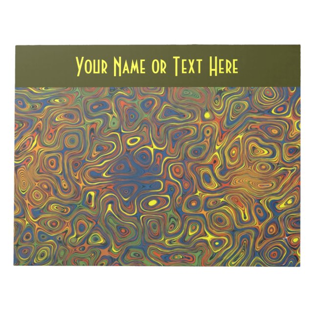 Crazy Swirls Customizable Jotter or Notepad (Front)
