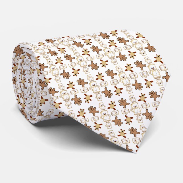 Crazy Teddy Bears Tie (Rolled)