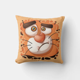 Crazy Tiger Throw Pillow