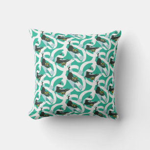 Crazy toilet paper cats throw pillow