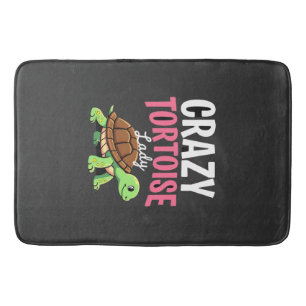 Crazy Tortoise Lady Tortoises Mom Women Turtle (1) Bath Mat