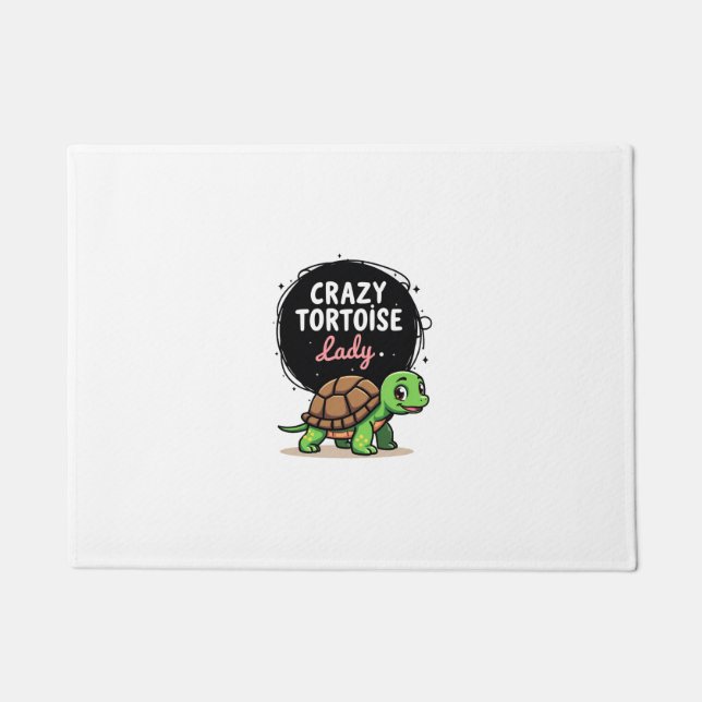 Crazy Tortoise Lady Tortoises Mom Women Turtle (2) Doormat (Front)