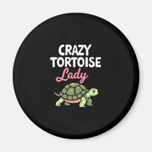 Crazy Tortoise Lady Tortoises Mom Women Turtle (4) Magnet