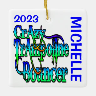 Crazy Trampoline Bouncer CUSTOM Ceramic Ornament