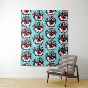 Crazy Trippy Eye Weird Whimsigoth Tapestry