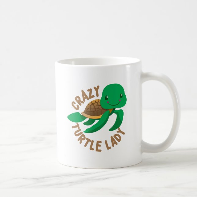 crazy turtle lady circle coffee mug (Right)