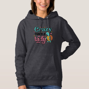 Crazy Turtle Lady Vintage Engraving Design_1 Hoodie