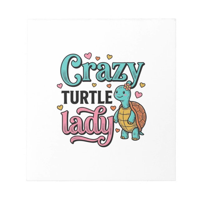 Crazy Turtle Lady Vintage Engraving Design_1 Notepad (Front)