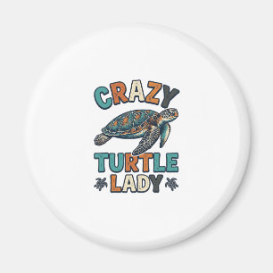 Crazy Turtle Lady Vintage Sea Turtle Shirt Design_ Magnet