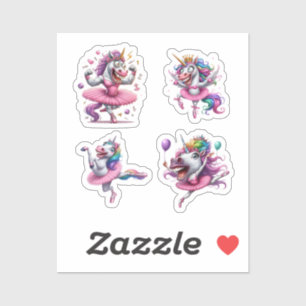crazy unicorn caricature colorful