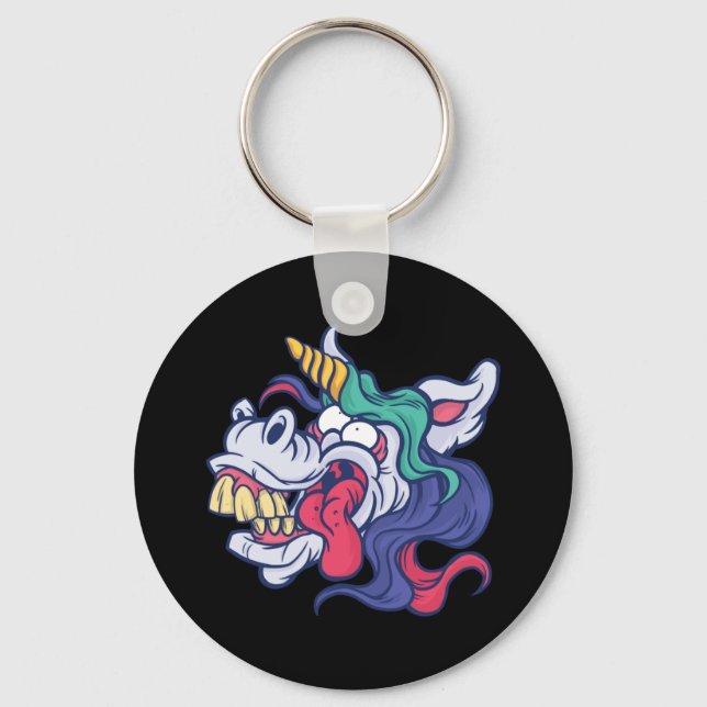 Crazy Unicorn Keychain (Front)