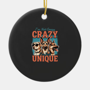 Crazy Unique Dog Lover Ceramic Ornament