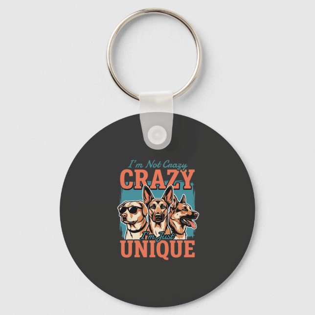 Crazy Unique Dog Lover Keychain (Front)