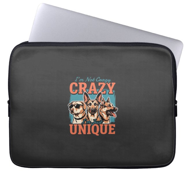 Crazy Unique Dog Lover Laptop Sleeve (Front)