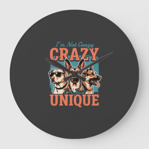 Crazy Unique Dog Lover Large Clock