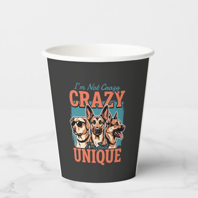 Crazy Unique Dog Lover Paper Cups (Front)