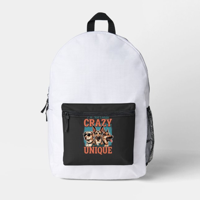 Crazy Unique Dog Lover Printed Backpack (Front)