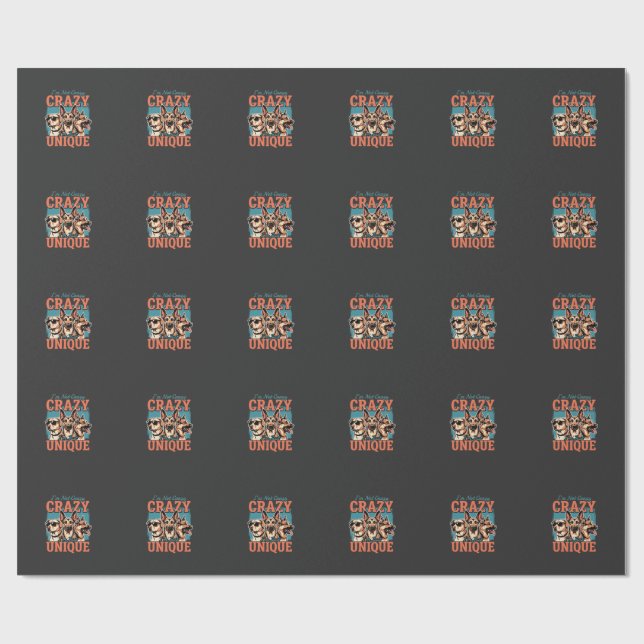 Crazy Unique Dog Lover Wrapping Paper (Flat)