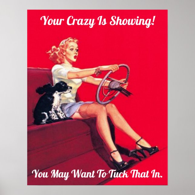 Crazy Vintage Pin-Up Poster (Front)