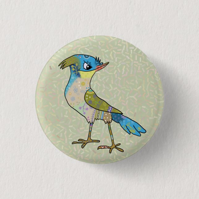 Crazy Vogel  1 Inch Round Button (Front)