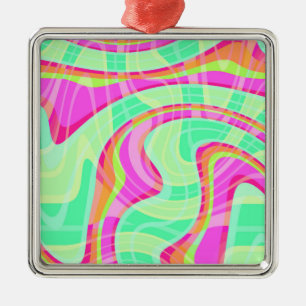 Crazy Waves Metal Ornament