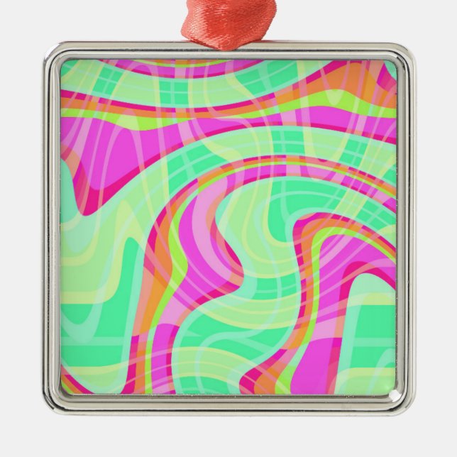 Crazy Waves Metal Ornament (Front)