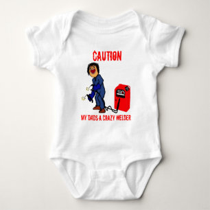 Crazy Welder Dad Cartoon Baby Bodysuit