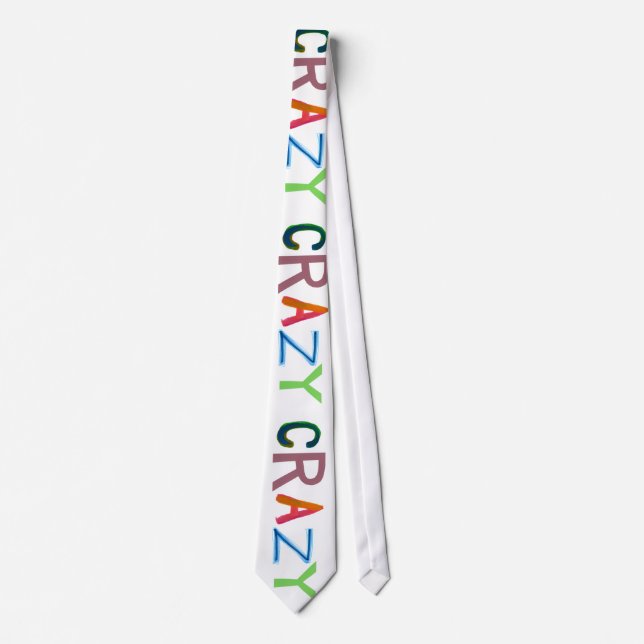 Crazy wild bold colourful goofy fun silly word art tie (Front)