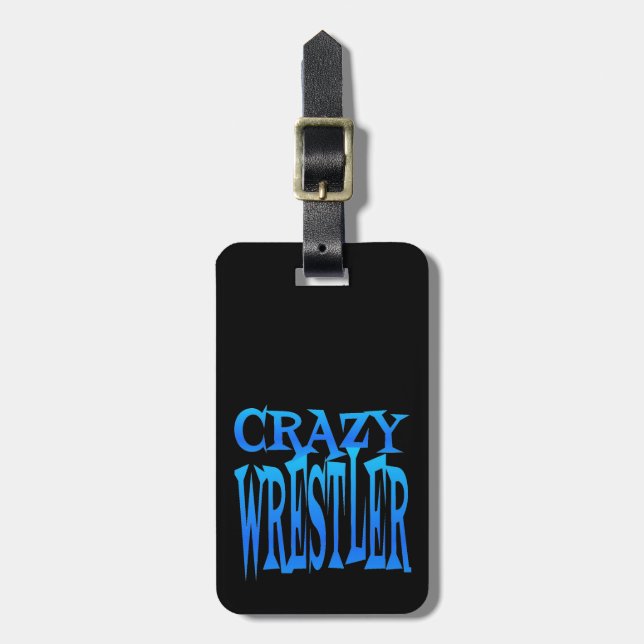 Crazy Wrestler Luggage Tag (Front Vertical)