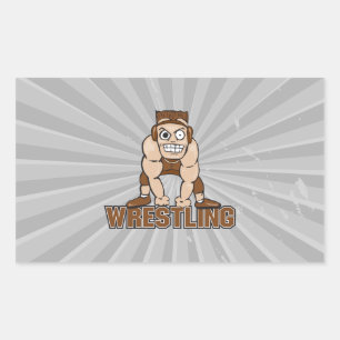 crazy wrestler wrestling design sticker