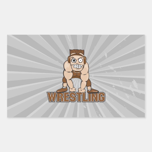 crazy wrestler wrestling design sticker (Front)