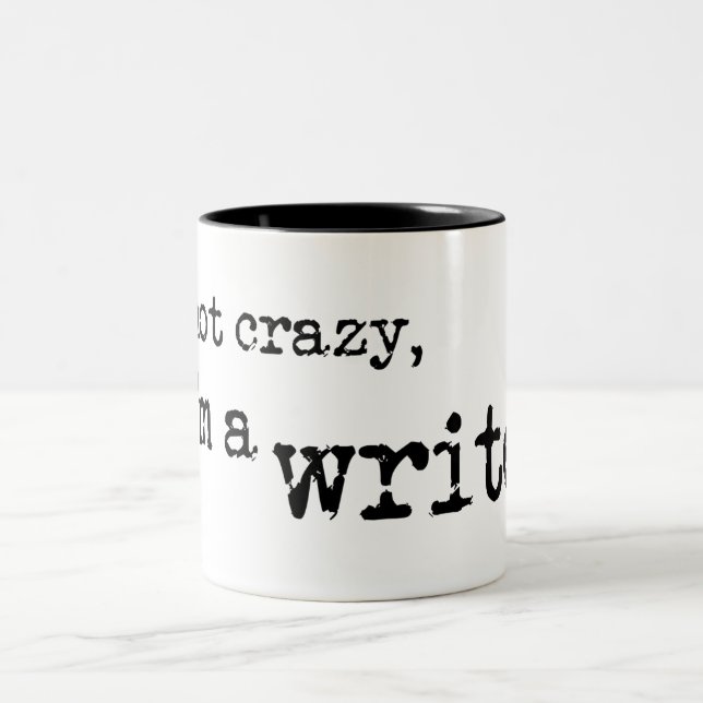Crazy writer - BLACK Two-Tone Coffee Mug (Center)