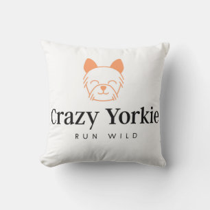 Crazy Yorkie 16" x 16" Snuggle Pillow