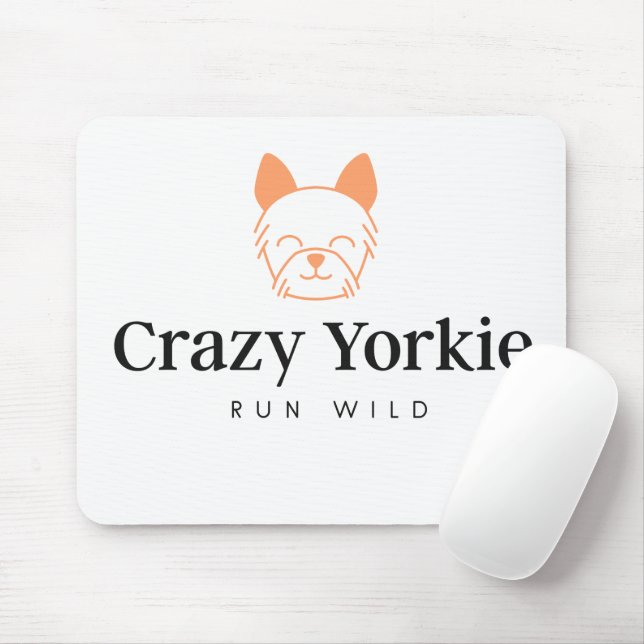 Crazy Yorkie Custom Computer Mouse Pad (With Mouse)