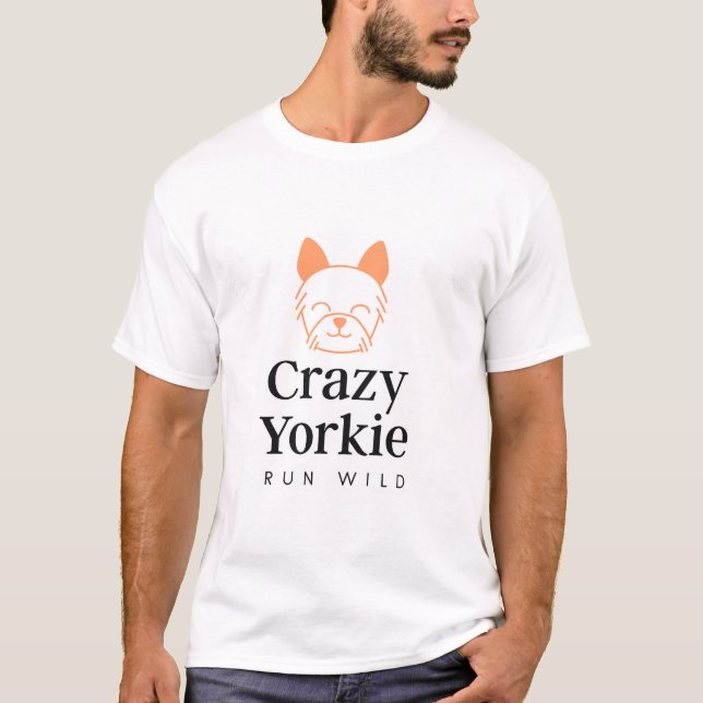 Crazy Yorkie Men's Basic T-Shirt (Devant)
