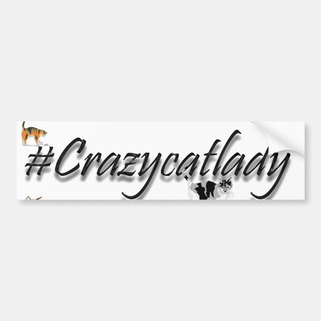 #crazycatlady bumper sticker (Front)