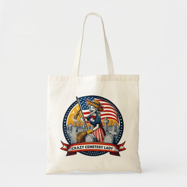 CrazyCemeteryLady Tote (Front)