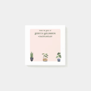 #crazyplantlady  From the Desk of Personalized Post-it Notes