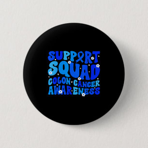 Crc colon cancer awareness support squad blue 2 inch round button