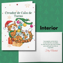 Creador de Caos de Turno Amante de Gatos Navidad