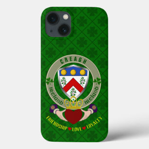 Creagh Irish Shield & Claddagh Personalized       iPhone 13 Case